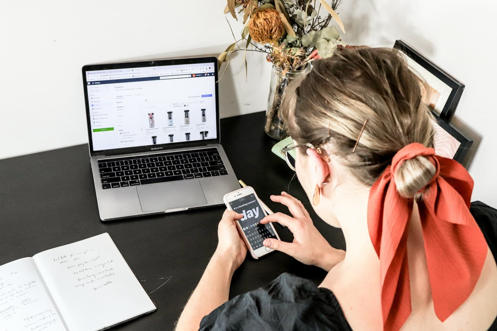 Shopper browsing on a phone